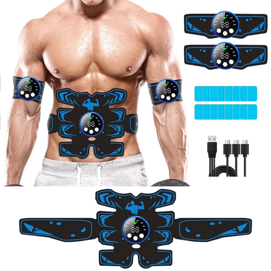 Abs Stimulator, Rechargeable Ultimate Muscle Toner Trainer for Men Women Abdominal Fitness Workout EMS Muscle Stimulation Mothers Day Gifts