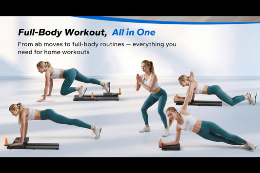 Merach Multi - Functional Adjustable Ab Exercise Board, Split Ab Slide Roller Board, Home Pilates